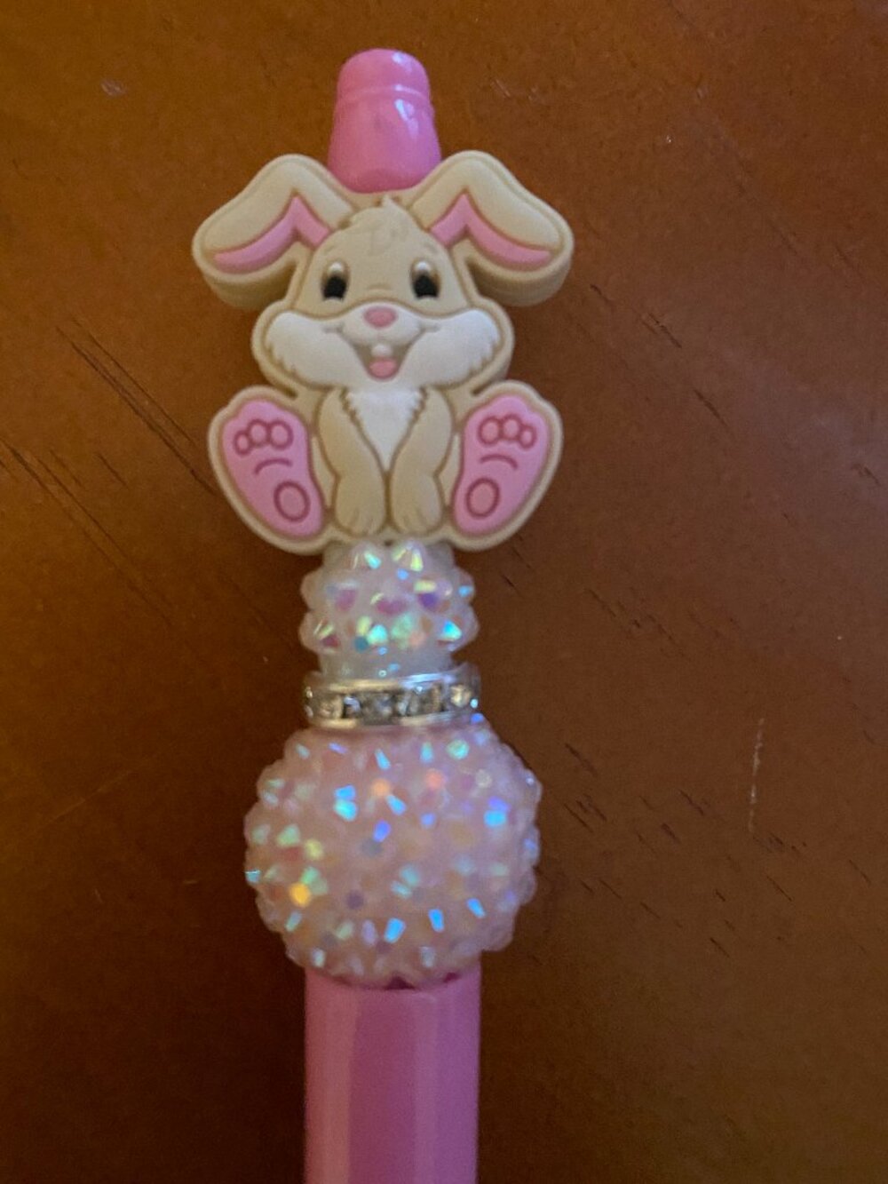 Pink Bunny Rhinestone Pen